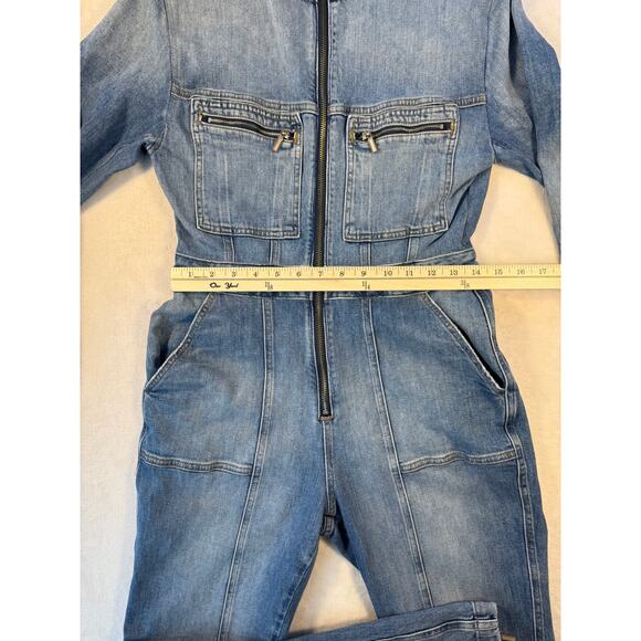 Jonathan Simkhai Denim Zipper Utility Jumpsuit Jean BodySuit Onesie 6 Small - Picture 10 of 16
